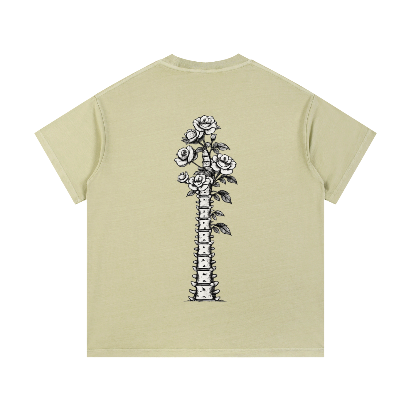 Vintage Wash Cotton Bleed Grow Spine T-Shirt