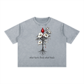 Mineral Wash Boxy Cotton Bleed Grow Hurts Feeds T-Shirt