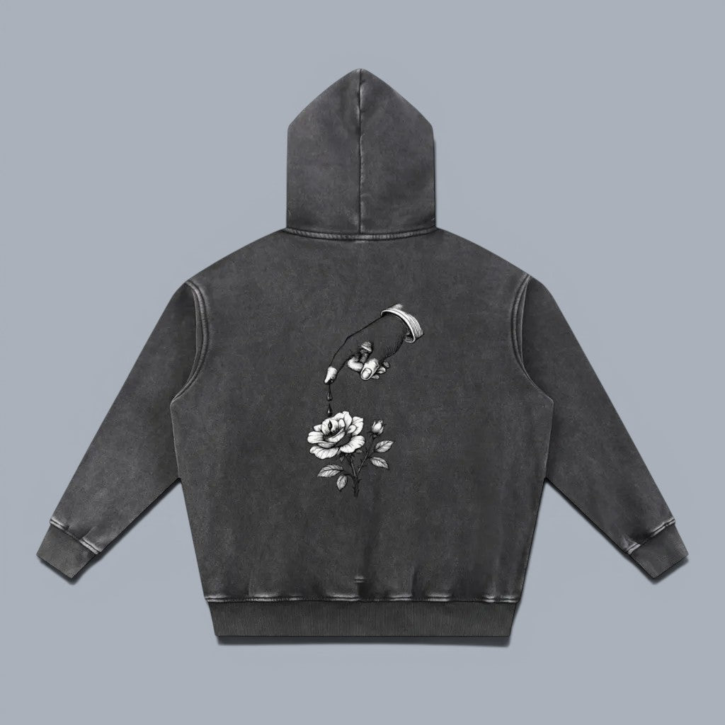Bleed Grow Snow Wash Fleece Oversize Hoodie