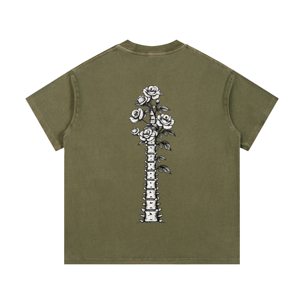 Vintage Wash Cotton Bleed Grow Spine T-Shirt