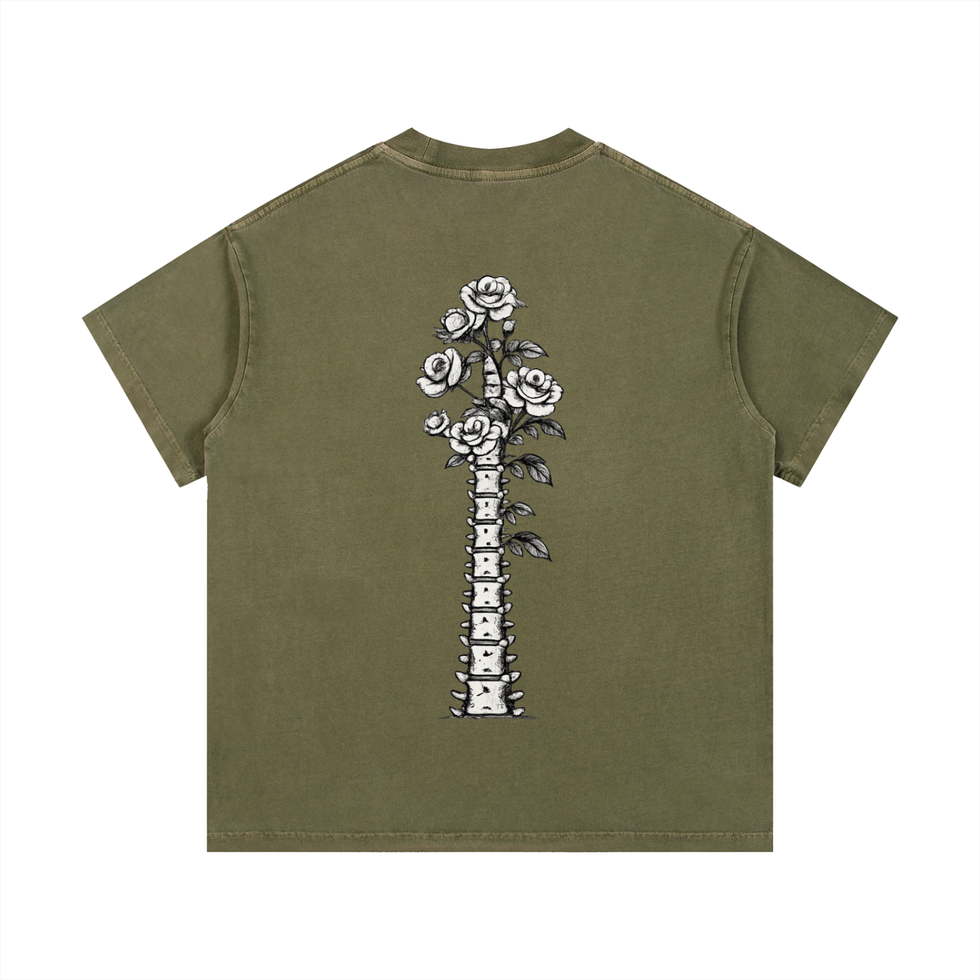 Vintage Wash Cotton Bleed Grow Spine T-Shirt